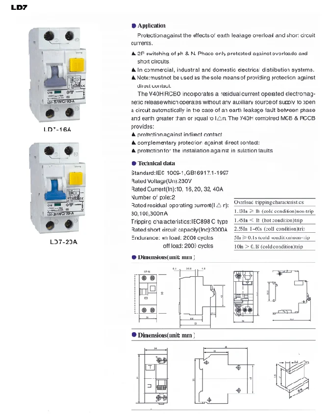 LD7 RCBO — RCBO LD7 RCBO supplied by ELEHPD