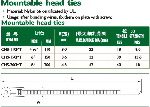 Mountable Head Tie Nylon Cable Ties photo 2