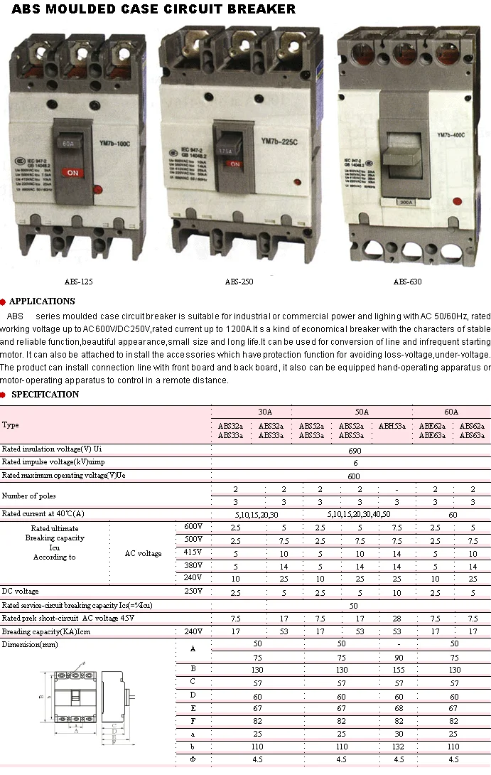 ABS MCCB — MCCB ABS MCCB supplied by ELEHPD