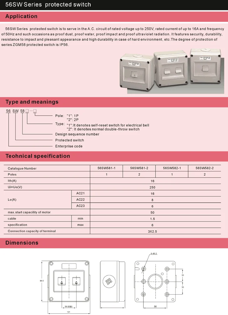 56SW58 Protected Switch
