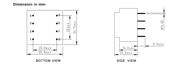 EI20/6.1-0.35VA PCB Transformer photo 3