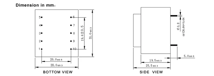 EI28/12-1.0VA PCB Transformer photo 3