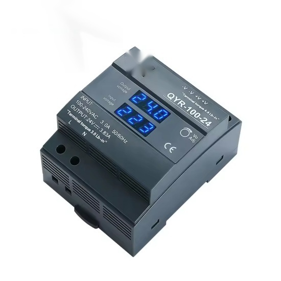 12V 24V 36V 48V 1A 2A 3A 4A 5A 6A 7A 8A din rail power supply Industrial power supply QYR-100W-24V-Digital display
